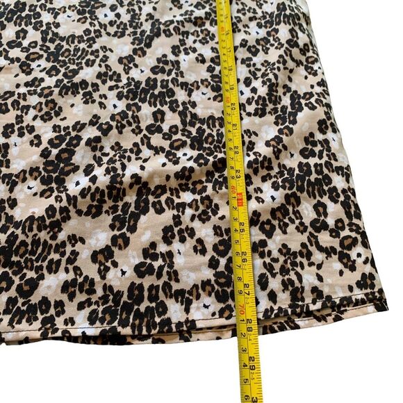 Lane Bryant Leopard Print Blouse Short Sleeve Brown Tan Plus Size 18 - Picture 8 of 8